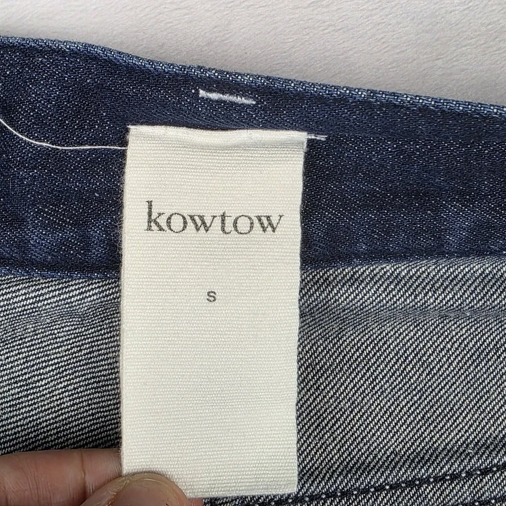 Kowtow Jeans Womens Size Small Wide Leg Dark Wash Blue Denim Pants - Picture 6 of 11